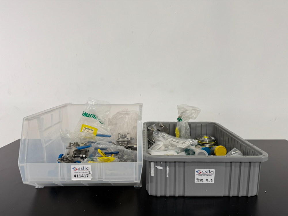 Image of Lot Of Valves, Lever Handles, Gaskets and Clamps